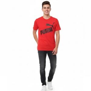 PUMA Teen Men’s Small Red & Black Short Sleeved T-Shirt, Preloved